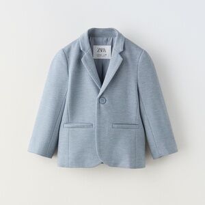 Zara Stretch Suit Jacket and Dress Shirt in Blue 2T
